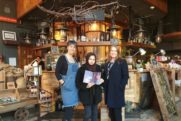 Graphic design student Aleema at Grimm and Co