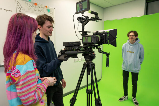 Media and Photography students in the studio