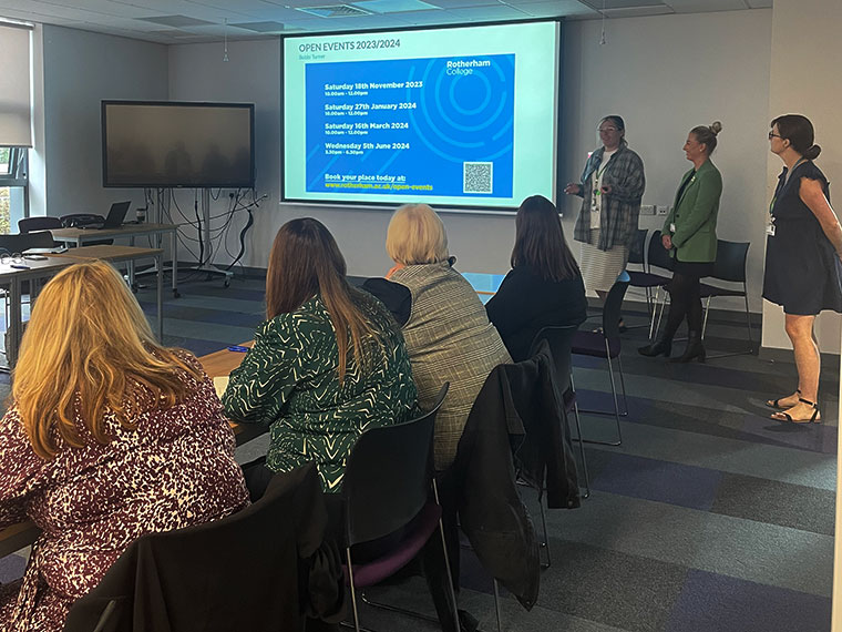 The Schools Team presenting at the Careers Event