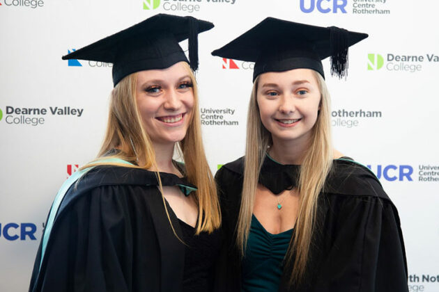Two students at the graduation ceremony
